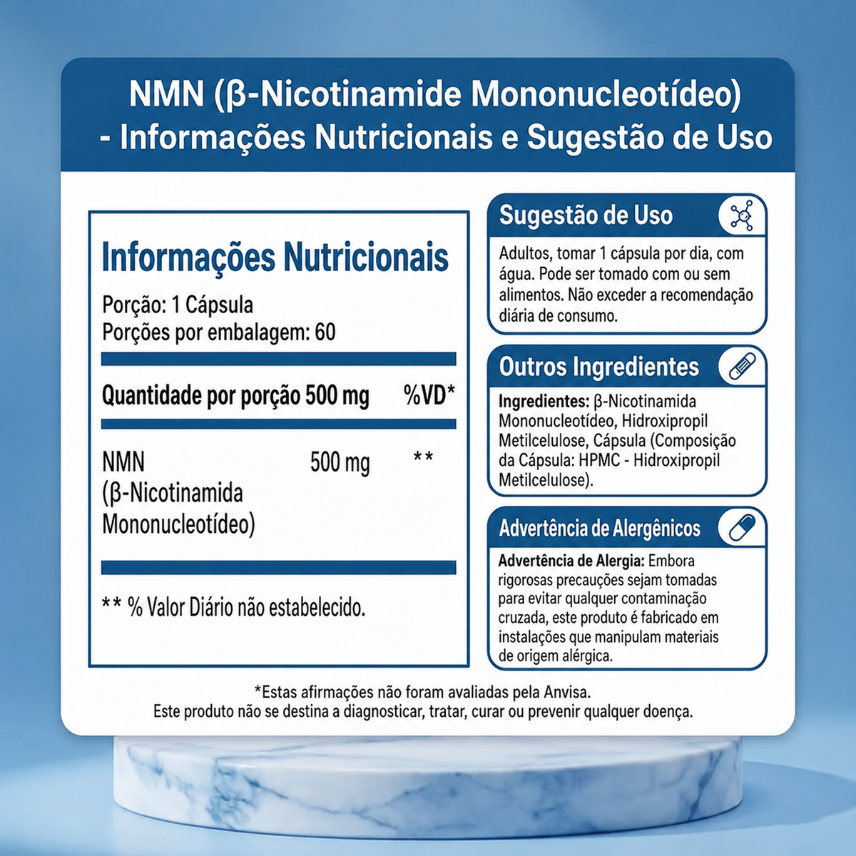Dr. Nadwell NMN 500 mg – 60 Cápsulas